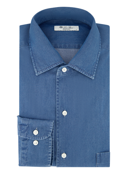 Denim shirt van katoen | Blauw