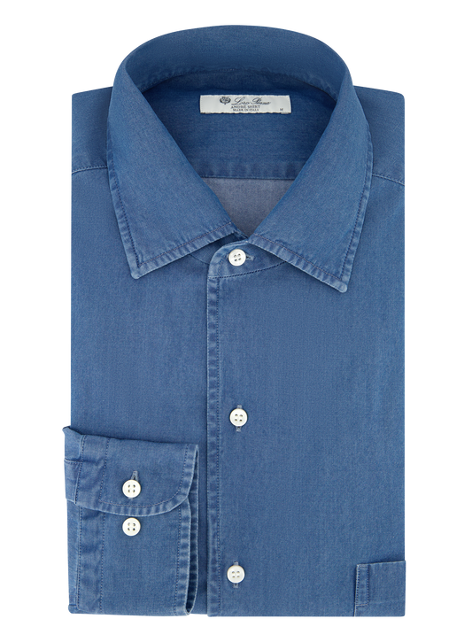 Denim shirt van katoen | Blauw