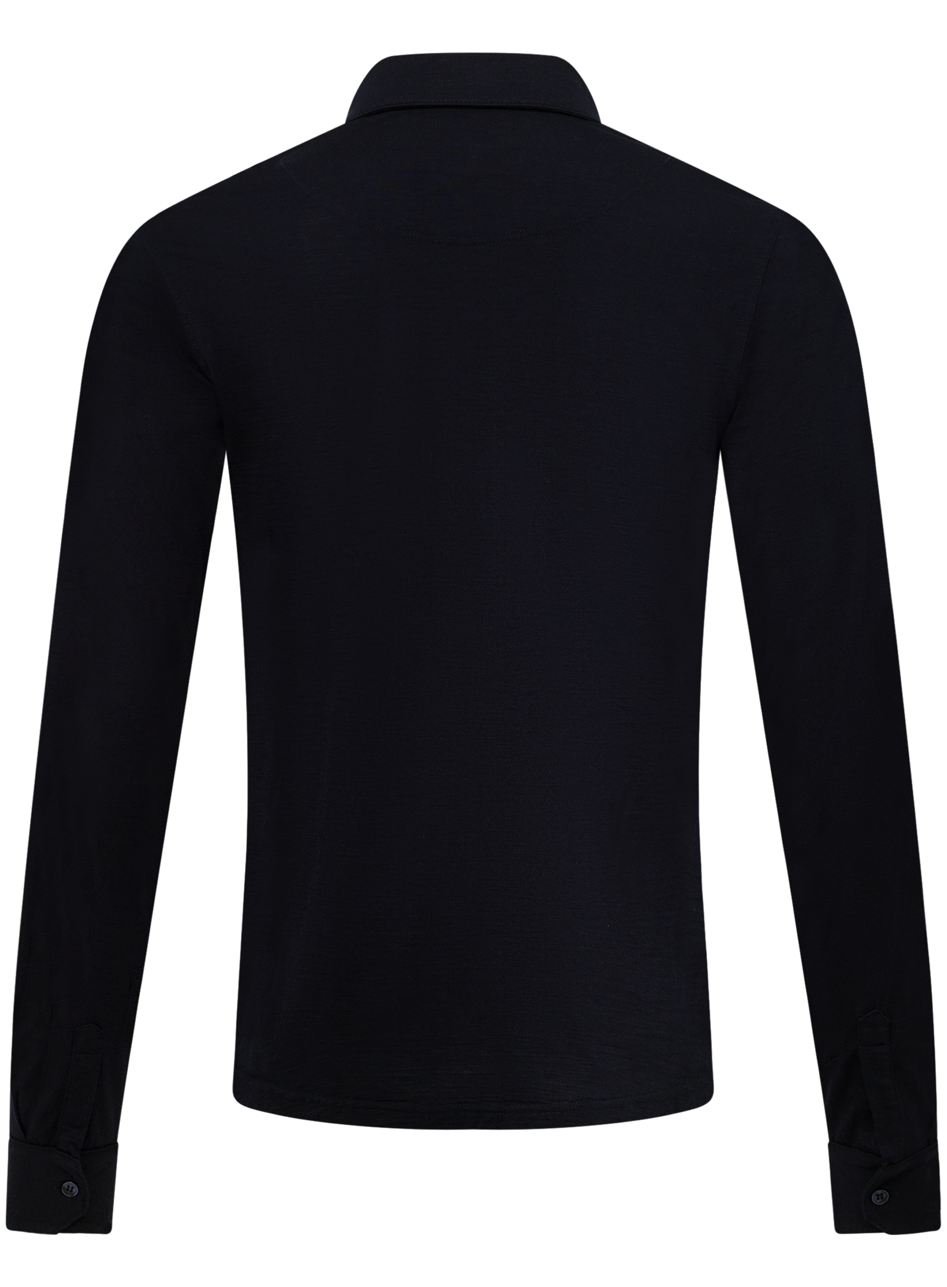 Polo met lange mouwen van wol | BLUE NAVY