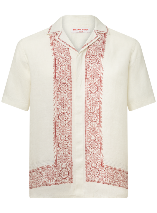 Maitan shirt van linnen |DARK BORDEAUX