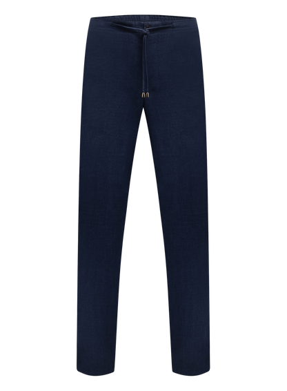 Handgemaakte linnen broek | FULL_WIDTH | Blauw