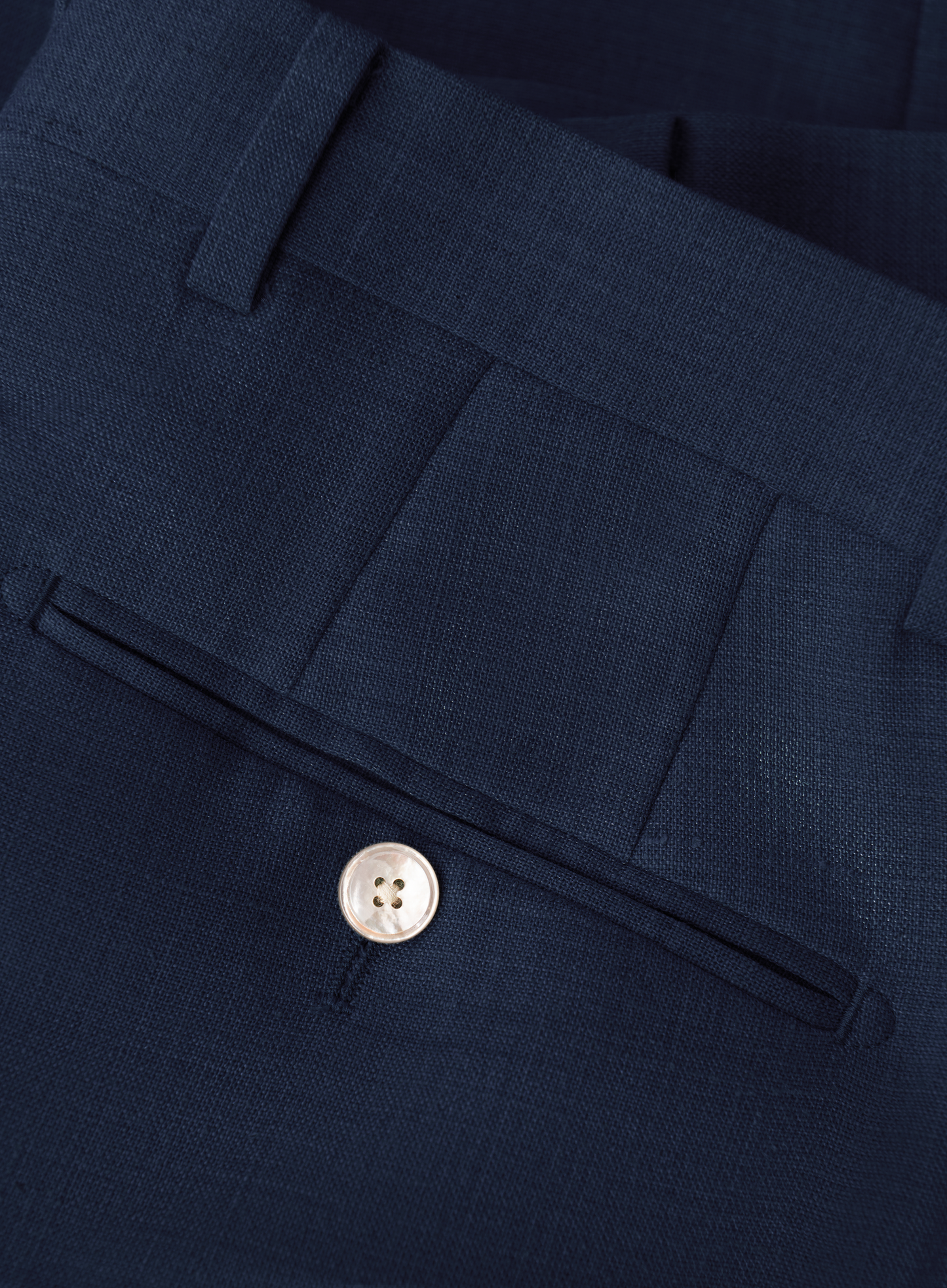 Handgemaakte linnen broek | FULL_WIDTH | Blauw