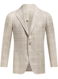 Handgemaakt geruit jasje | Beige