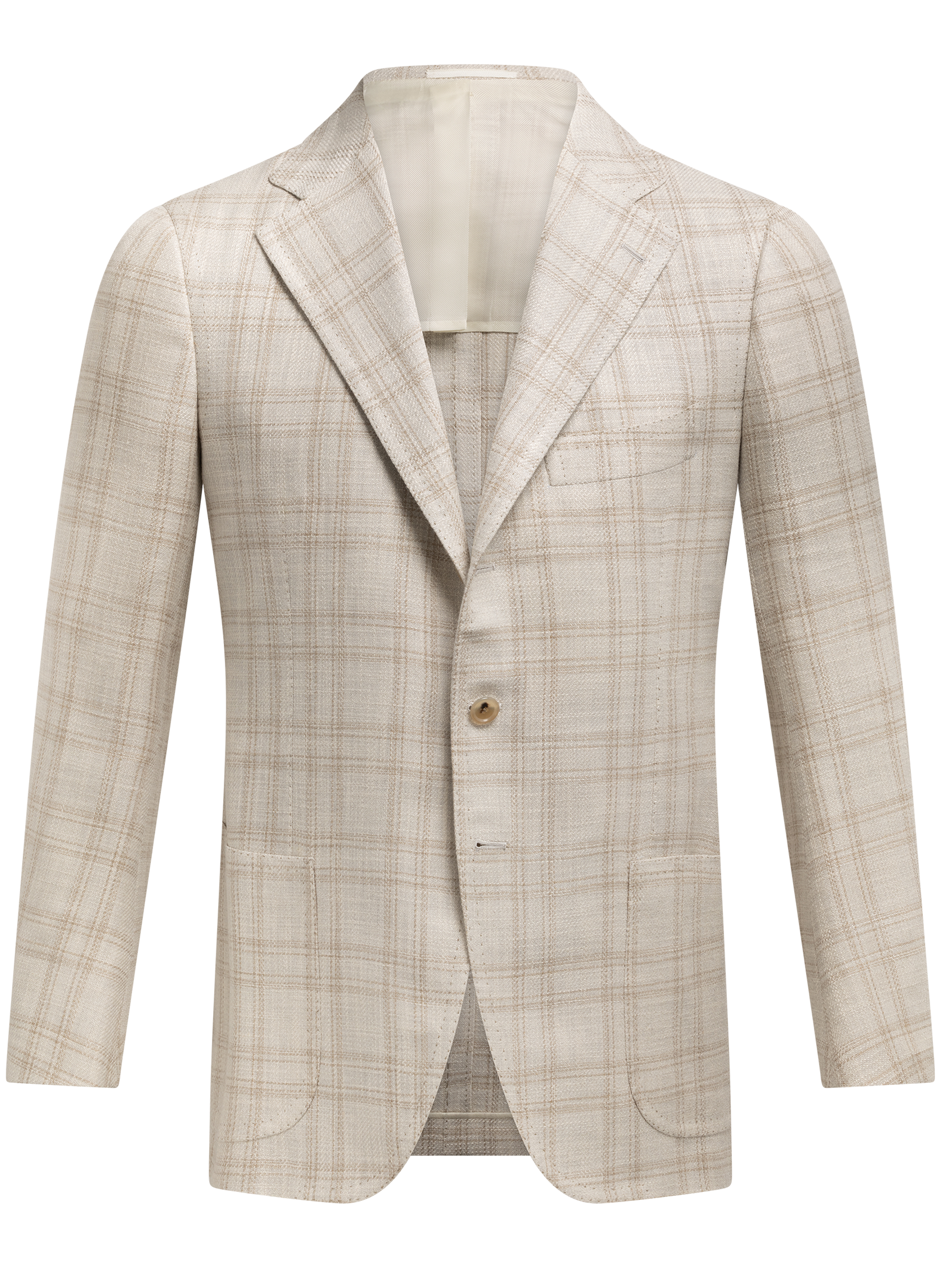 Handgemaakt geruit jasje | Beige
