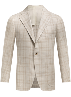 Handgemaakt geruit jasje | Beige