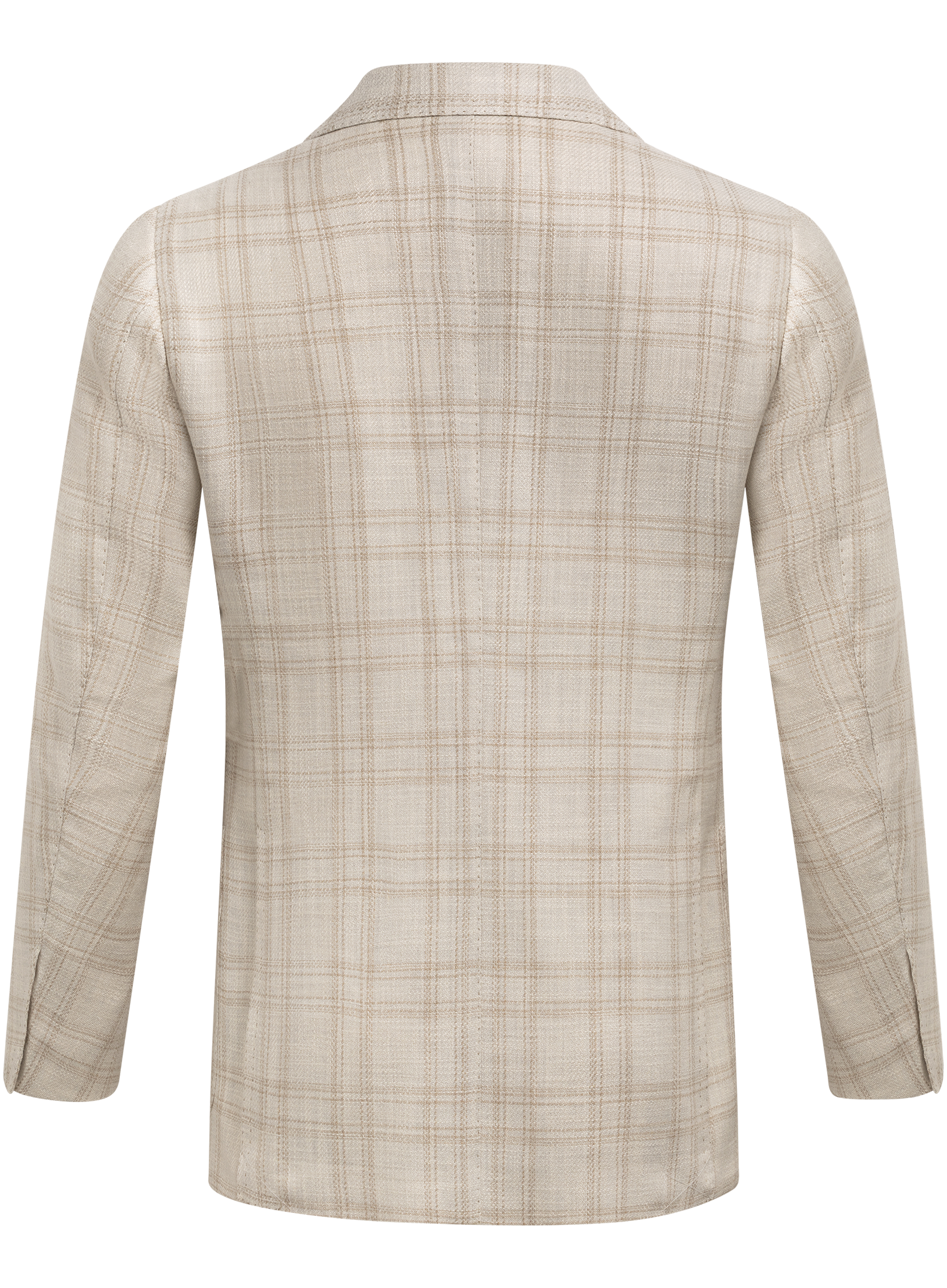 Handgemaakt geruit jasje | Beige