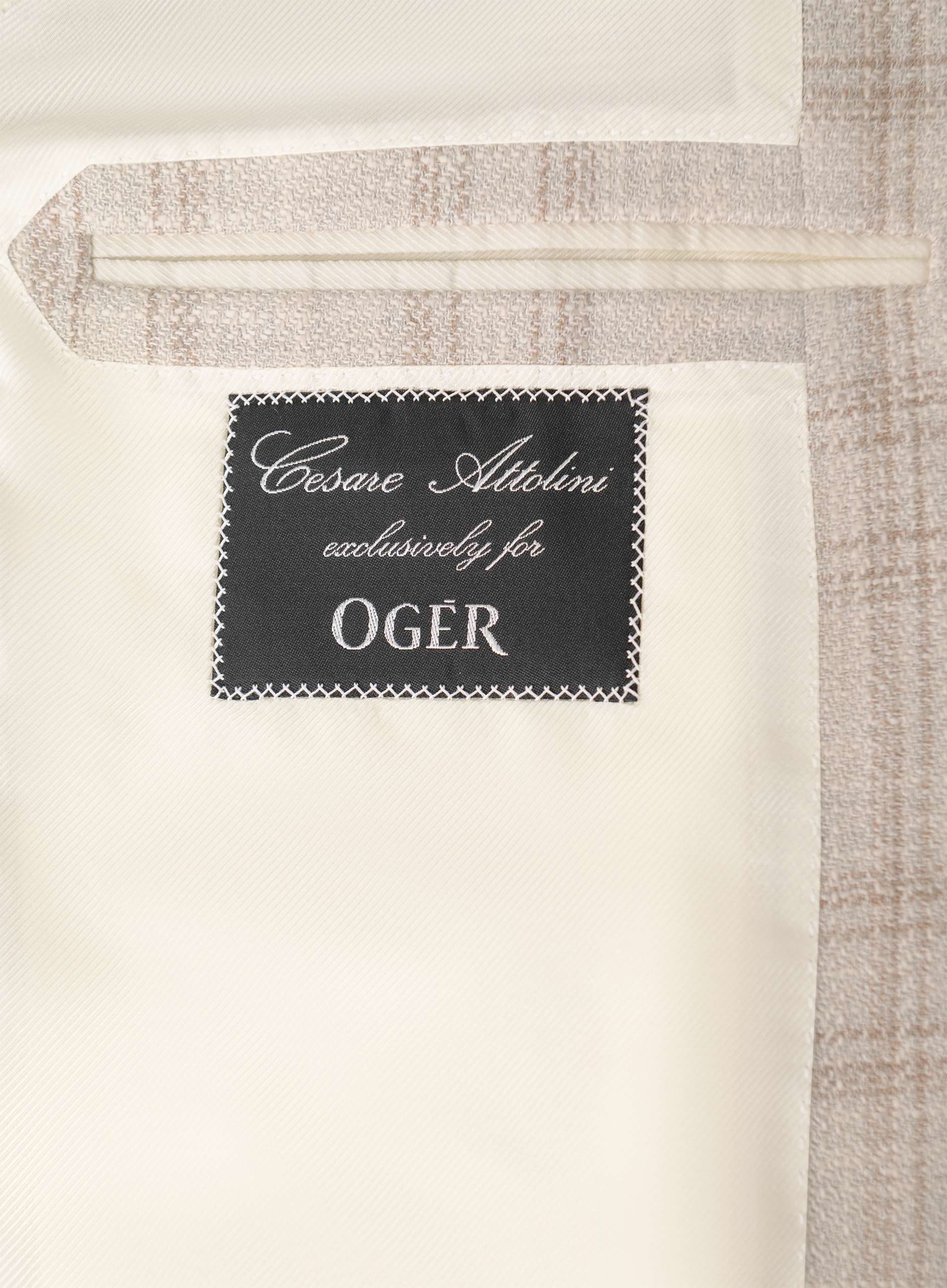 Handgemaakt geruit jasje | FULL_WIDTH | Beige