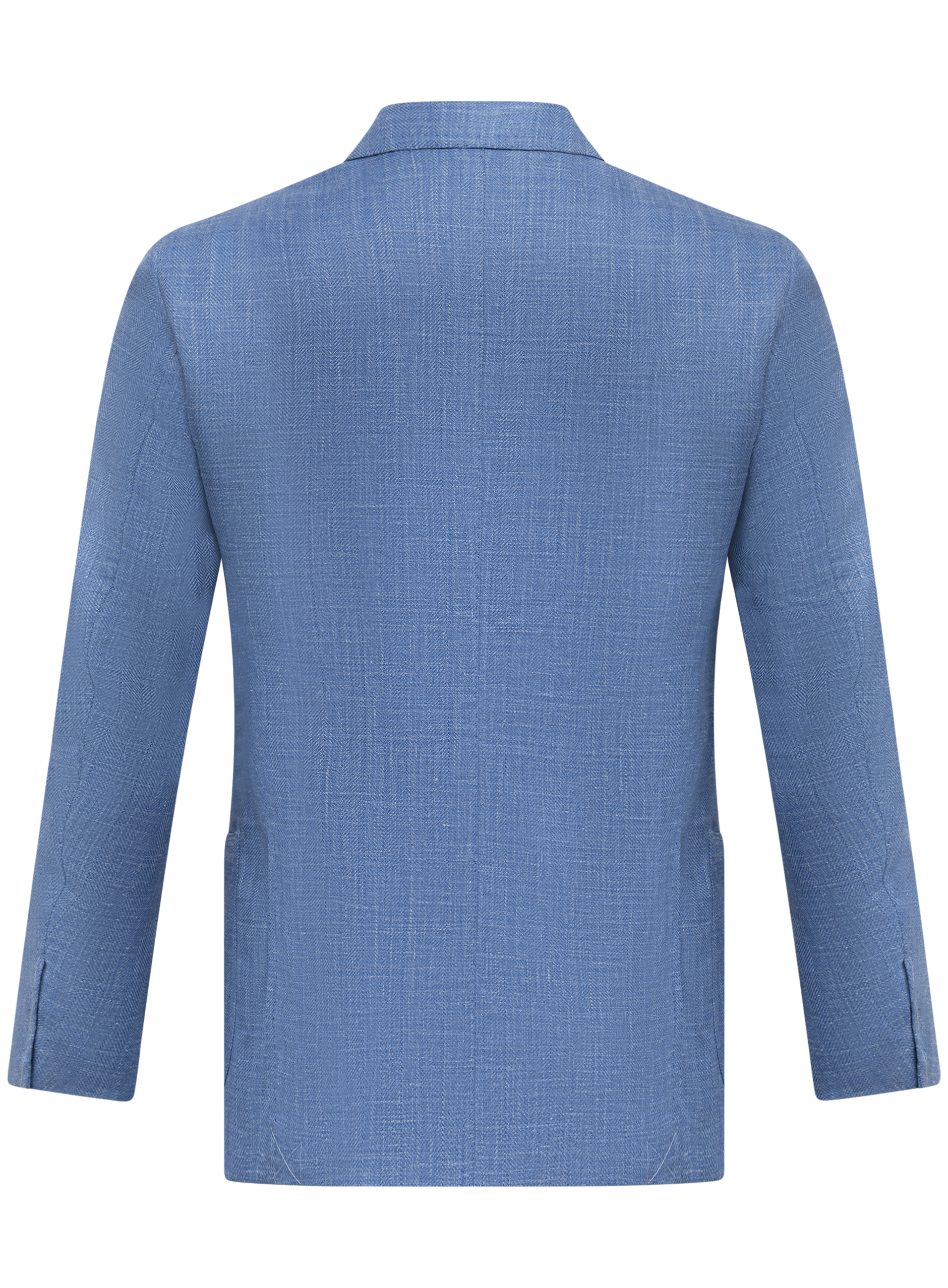 Handgemaakt jasje van scheerwol, zijde en linnen | FULL_WIDTH | Blauw