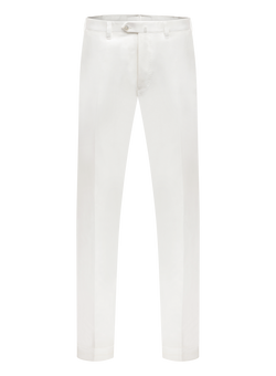 Handgemaakte pantalon in katoen stretch | Wit