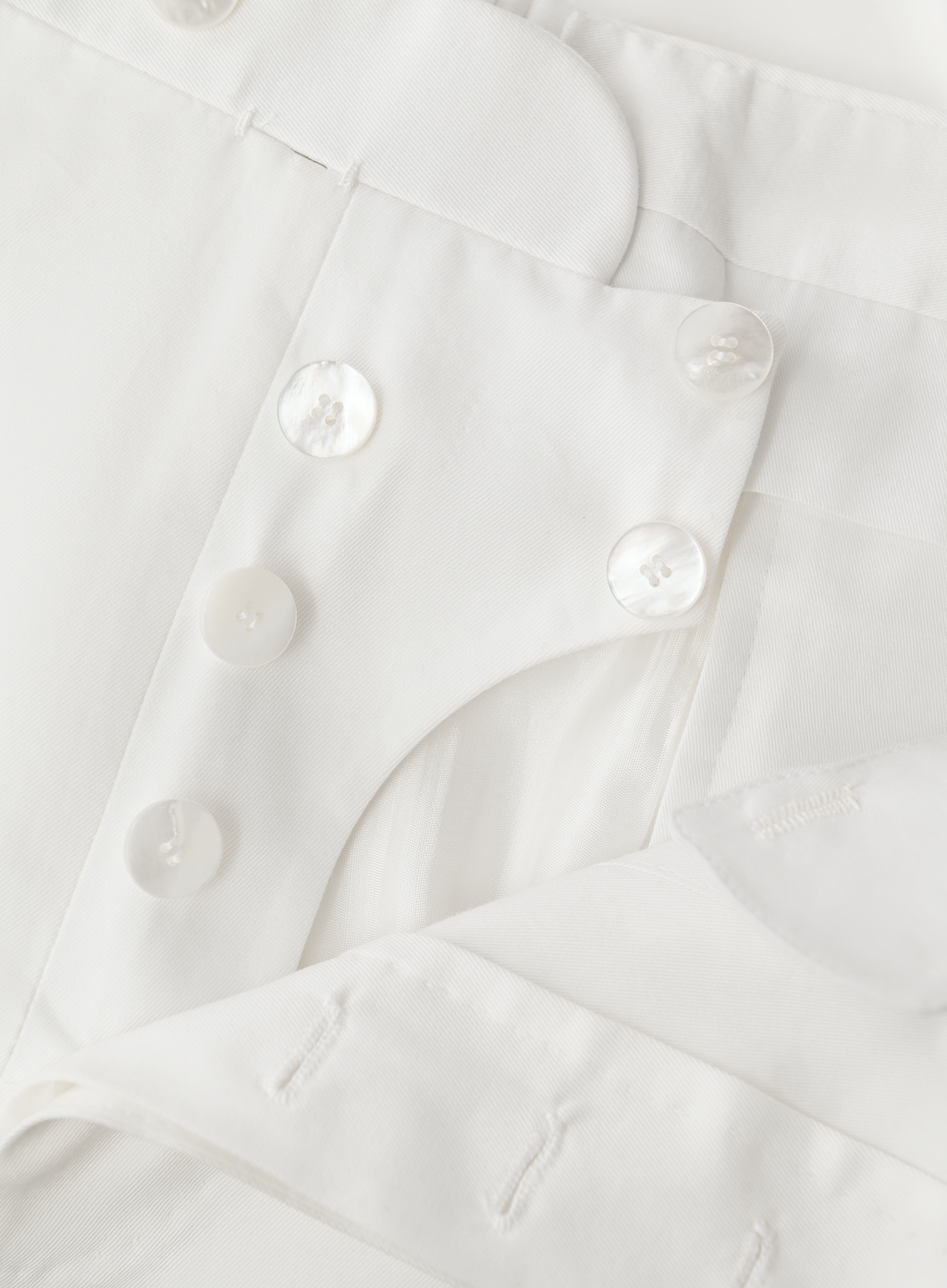 Handgemaakte pantalon van katoen | FULL_WIDTH | Wit