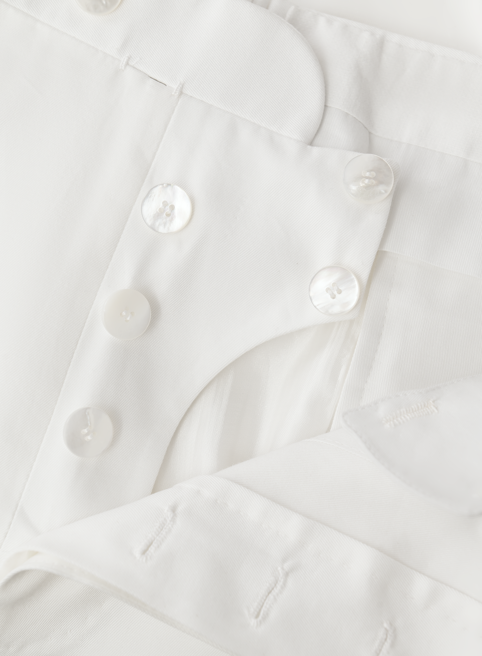 Handgemaakte pantalon van katoen | FULL_WIDTH | Wit