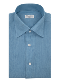 Denim linnen shirt | FULL_WIDTH | Turqoise
