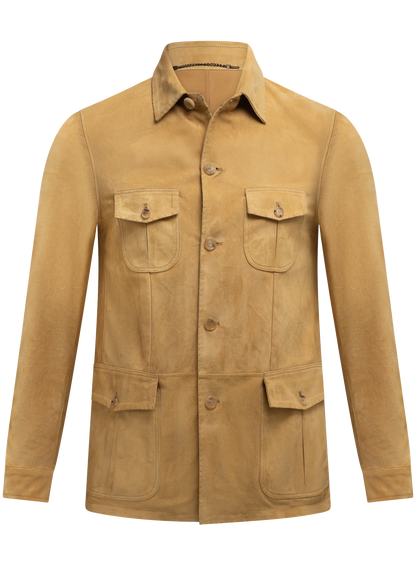 Suède safari jasje | Camel
