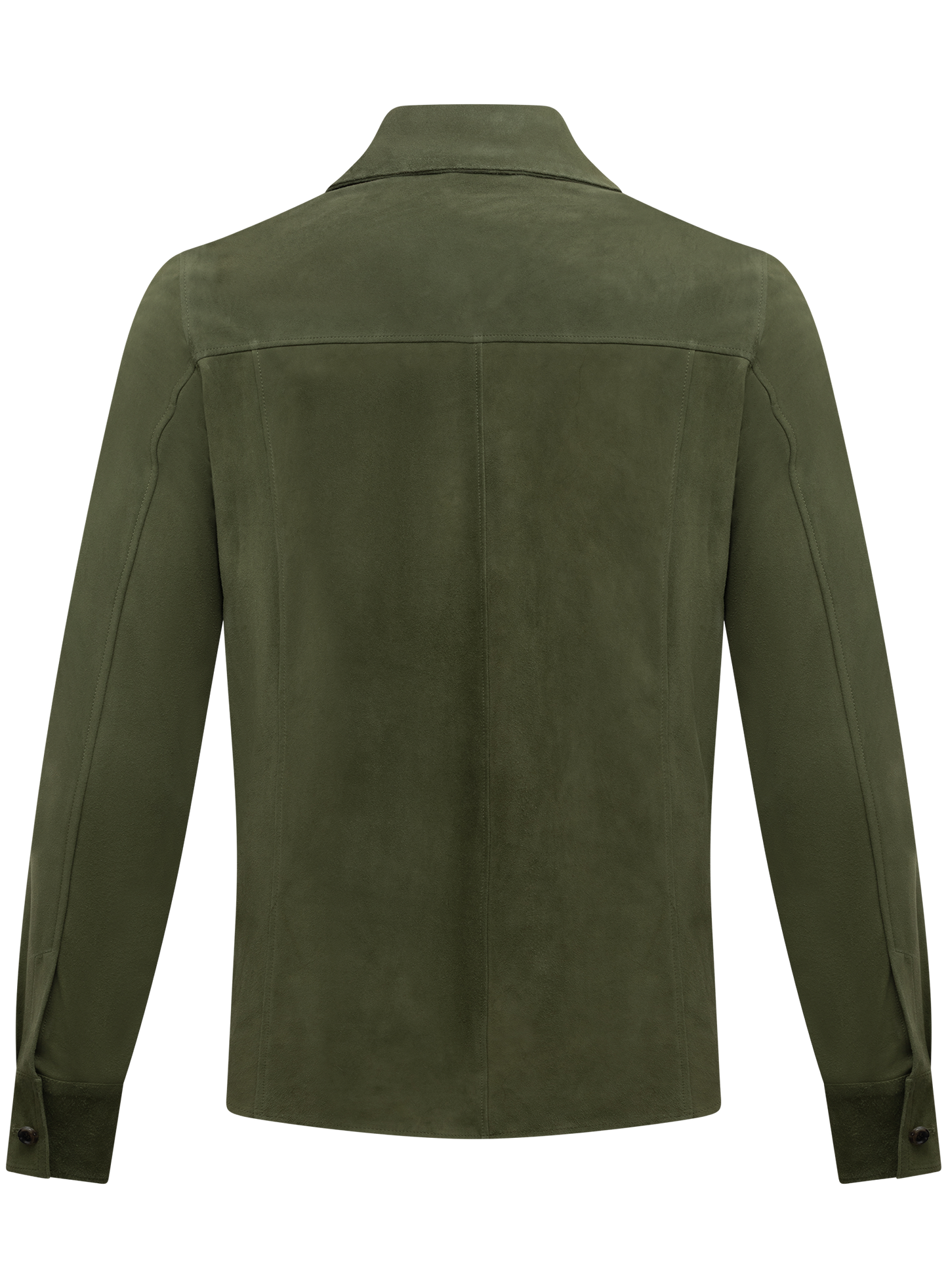 Handgemaakte overshirt van suède | Groen