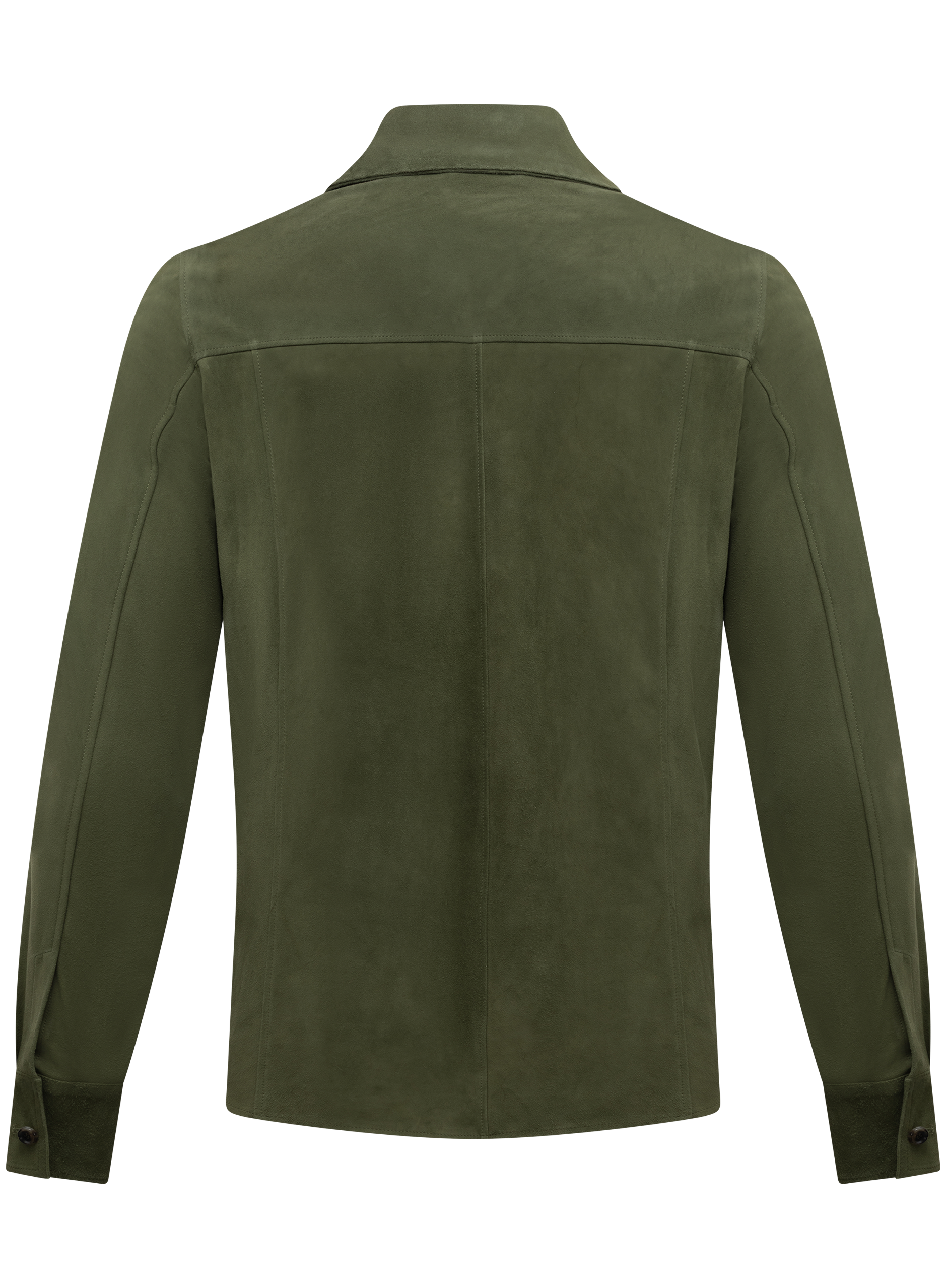 Handgemaakte overshirt van suède | Groen