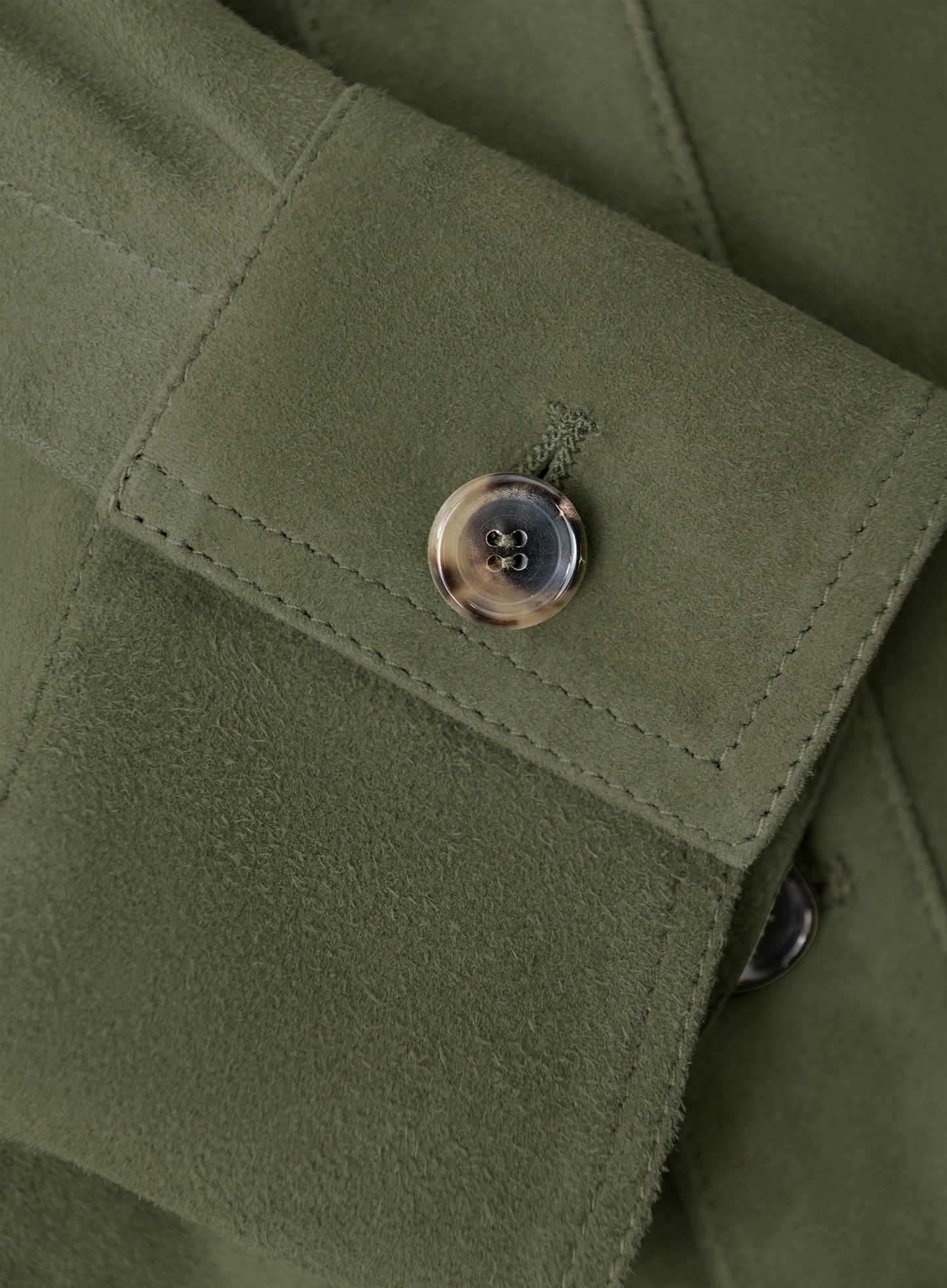 Handgemaakte overshirt van suède | Groen