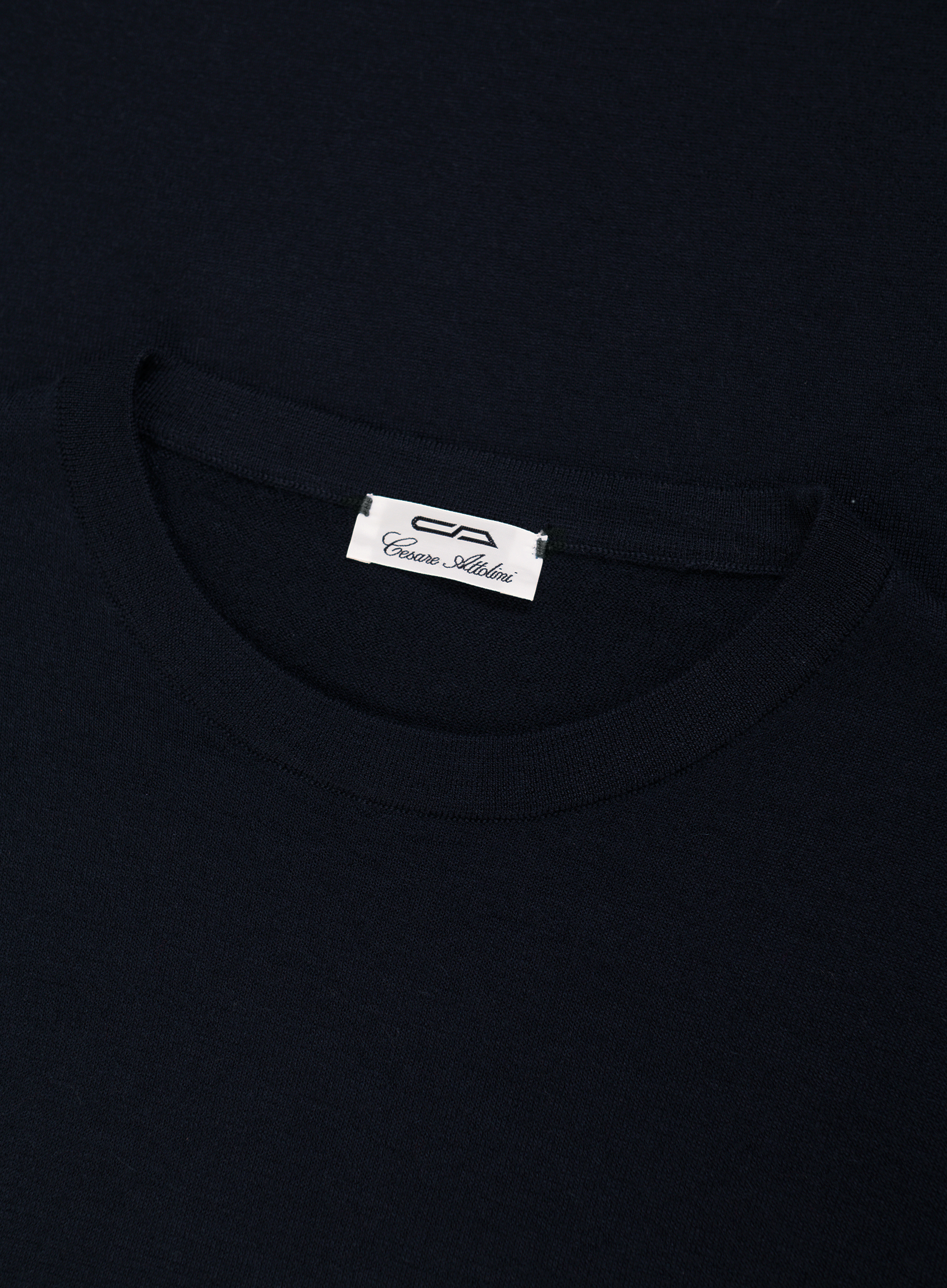 Cashmere-zijde T-shirt | BLUE NAVY