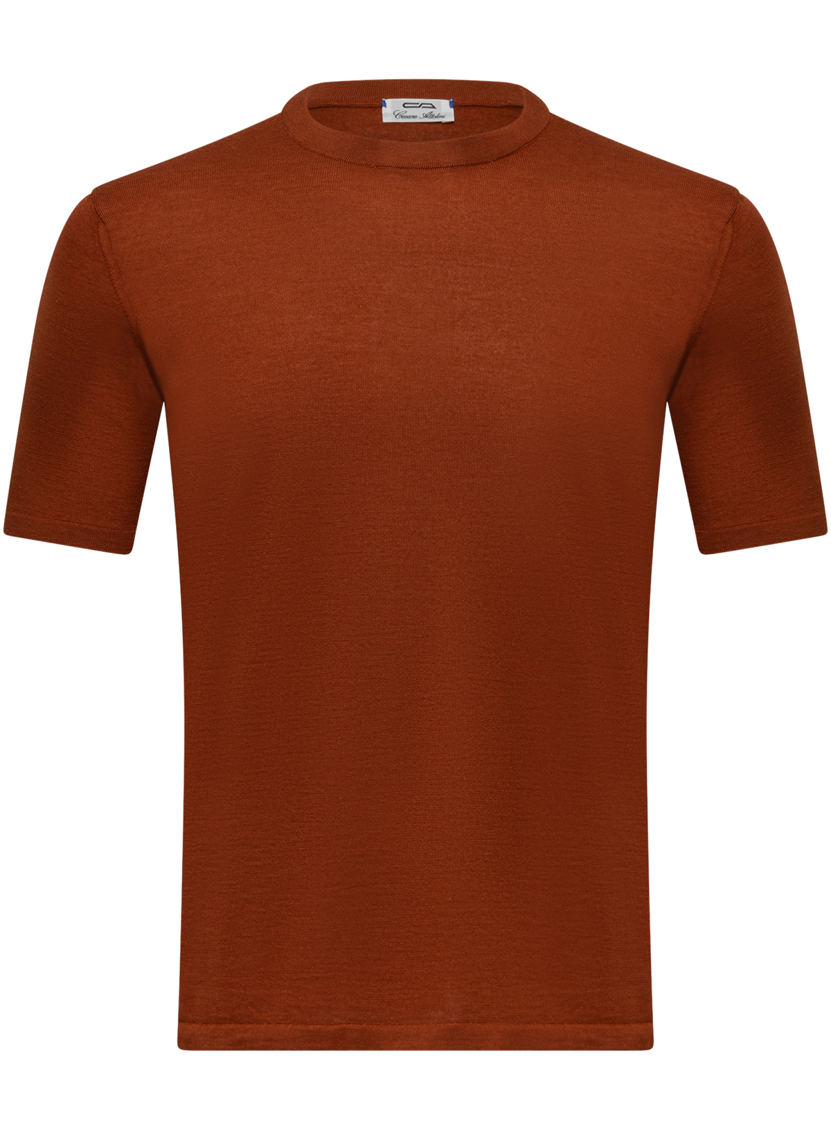T-shirt van cashmere en zijde | Roest