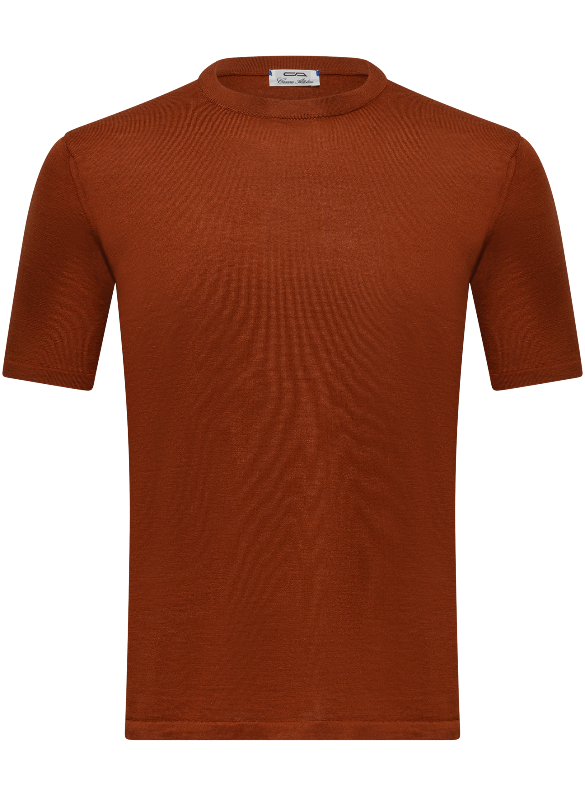 Cashmere-zijde T-shirt | Roest