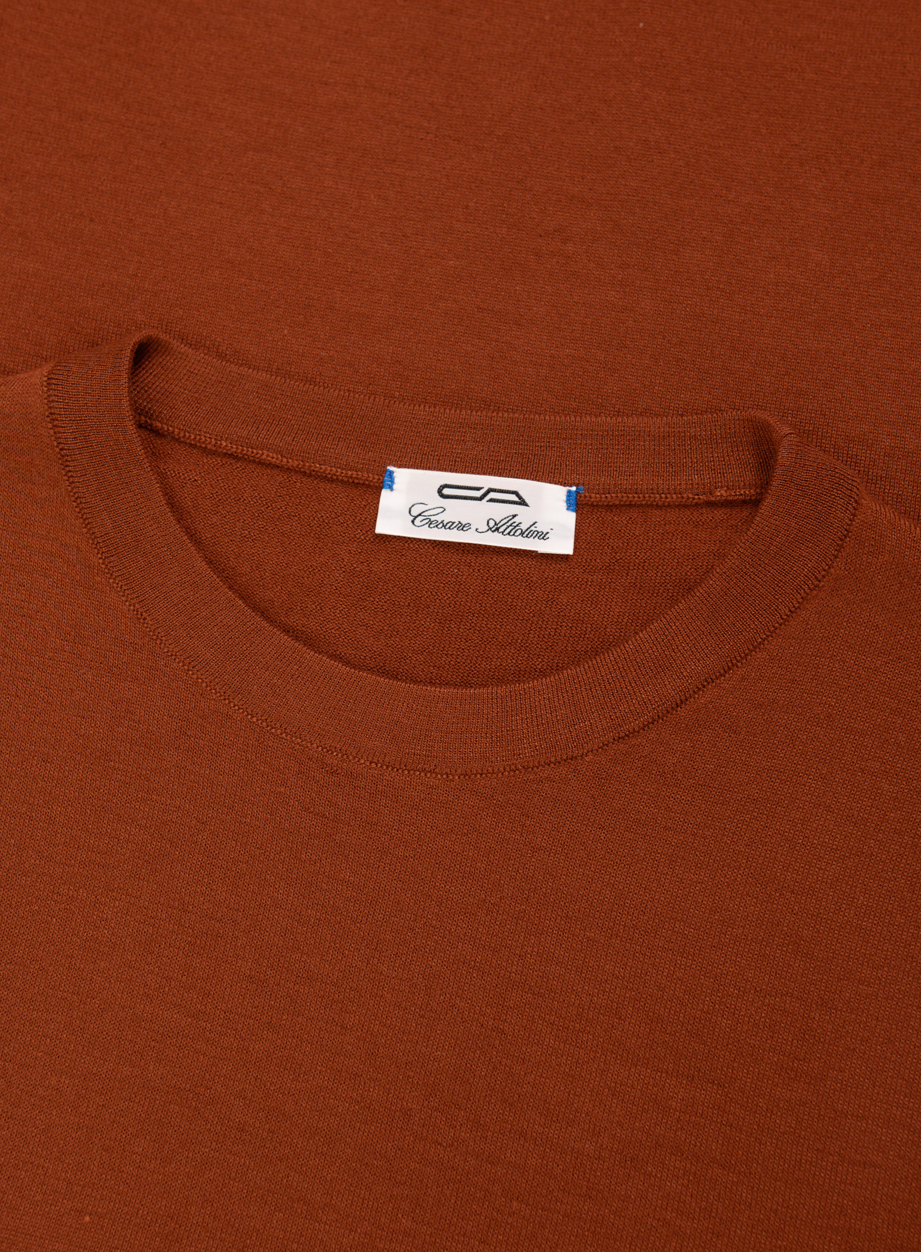 T-shirt van cashmere en zijde | FULL_WIDTH | Roest