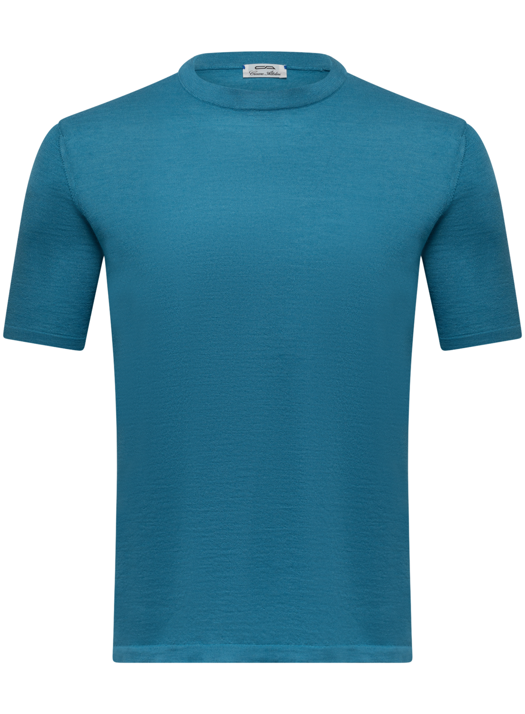 T-shirt van cashmere en zijde | Turqoise