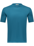 T-shirt van cashmere en zijde | Turqoise