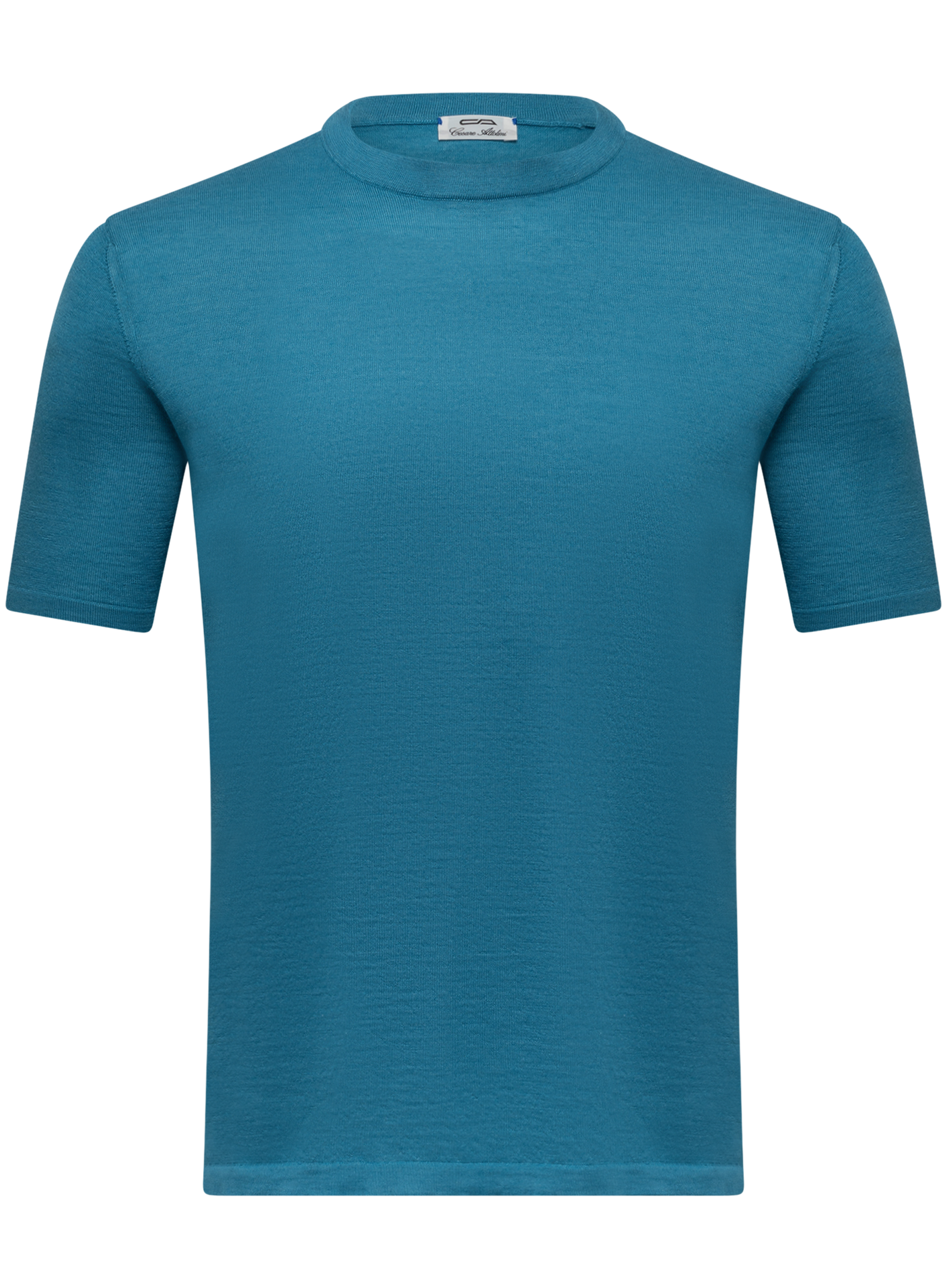T-shirt van cashmere en zijde | Turqoise
