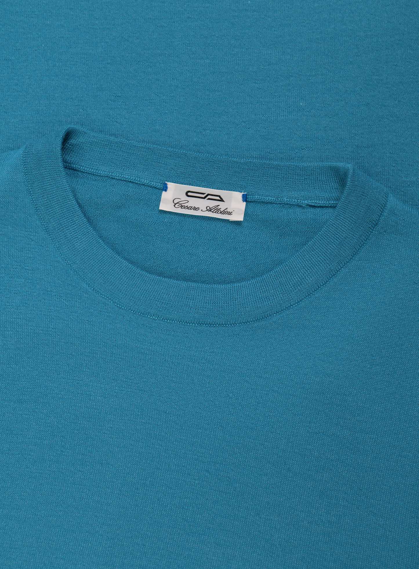Cashmere-zijde T-shirt | Turqoise