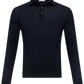 Poloshirt van cashmere en zijde | BLUE NAVY