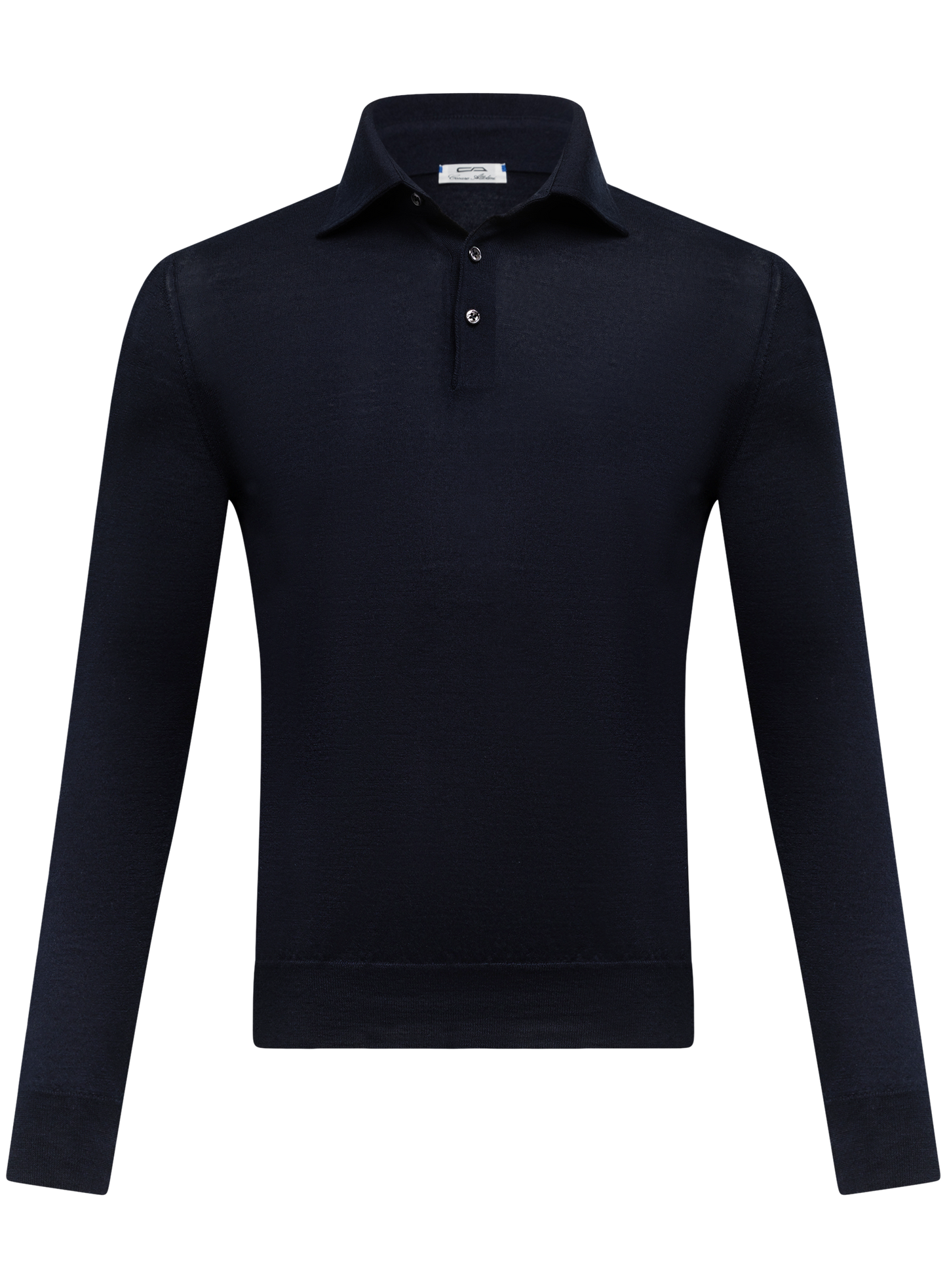 Cashmere-zijde polo  | BLUE NAVY