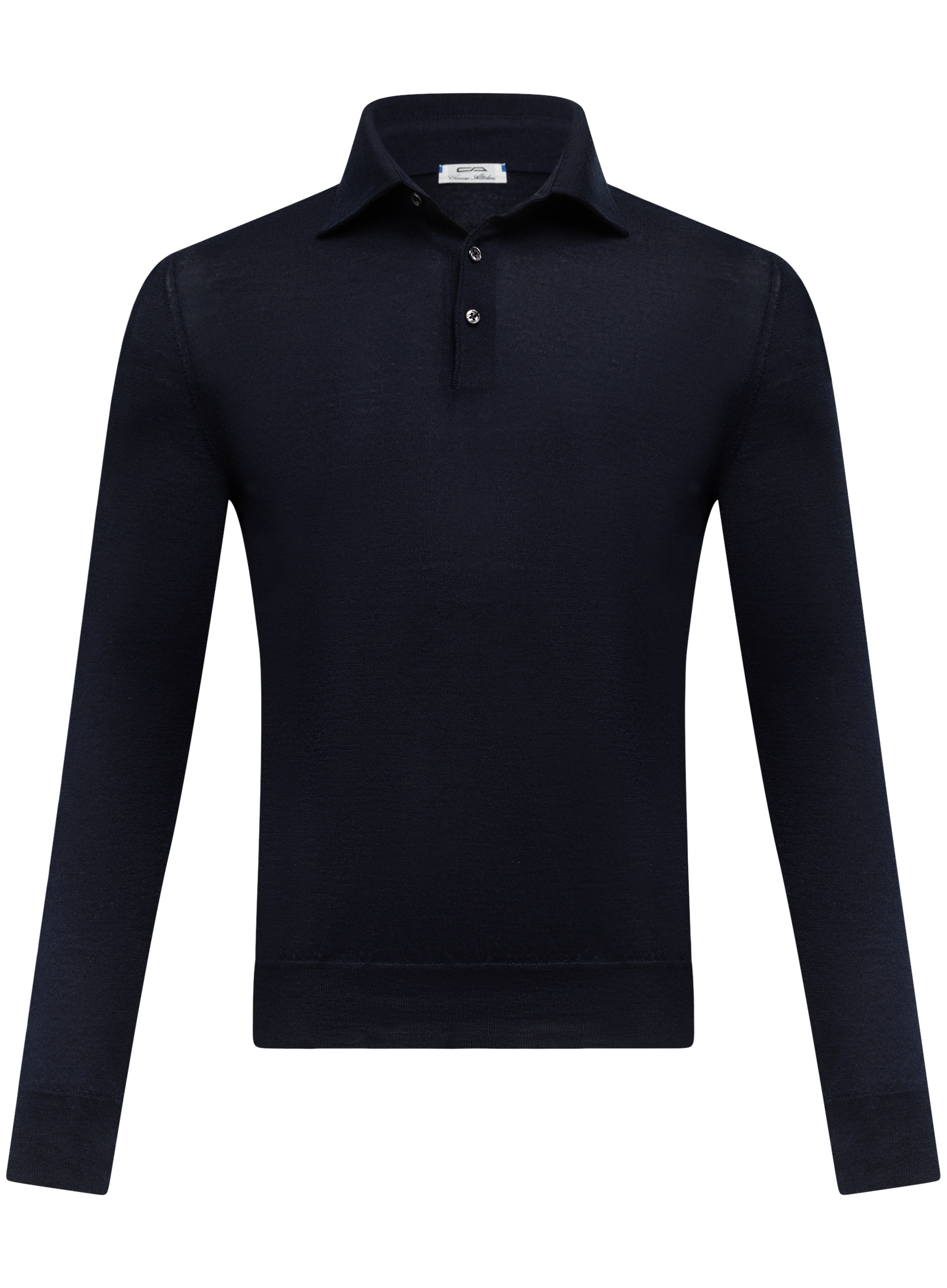 Cashmere-zijde polo  | BLUE NAVY