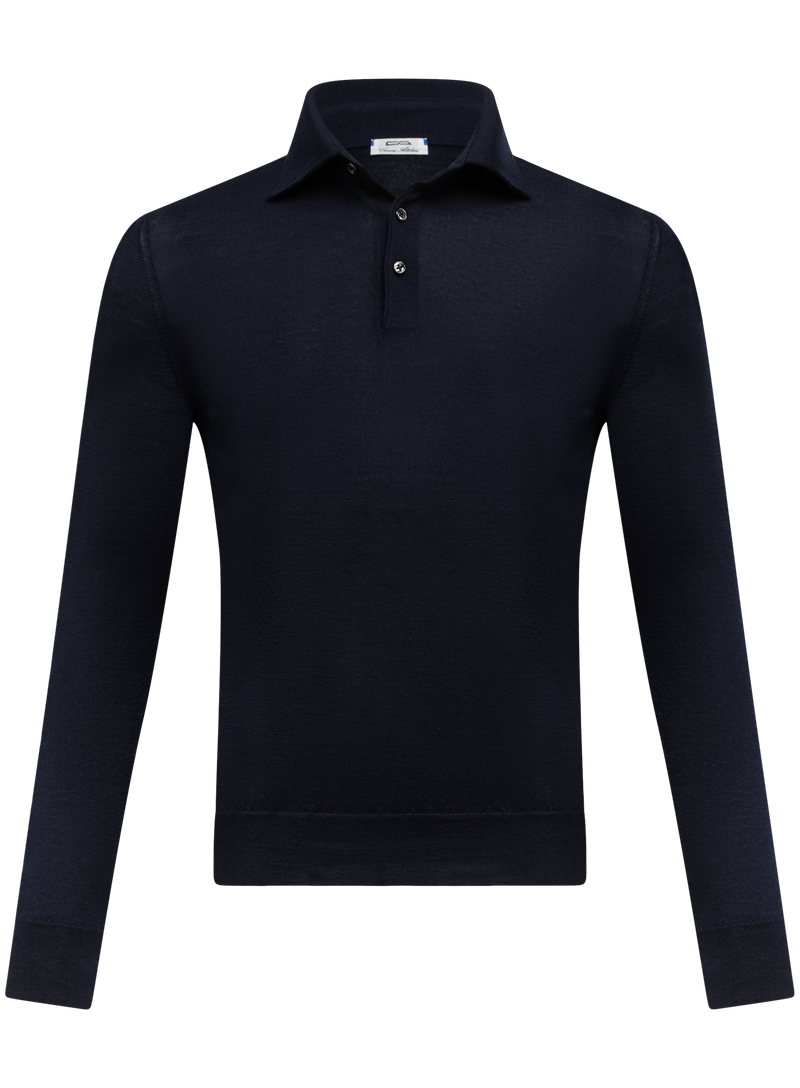 Poloshirt van cashmere en zijde