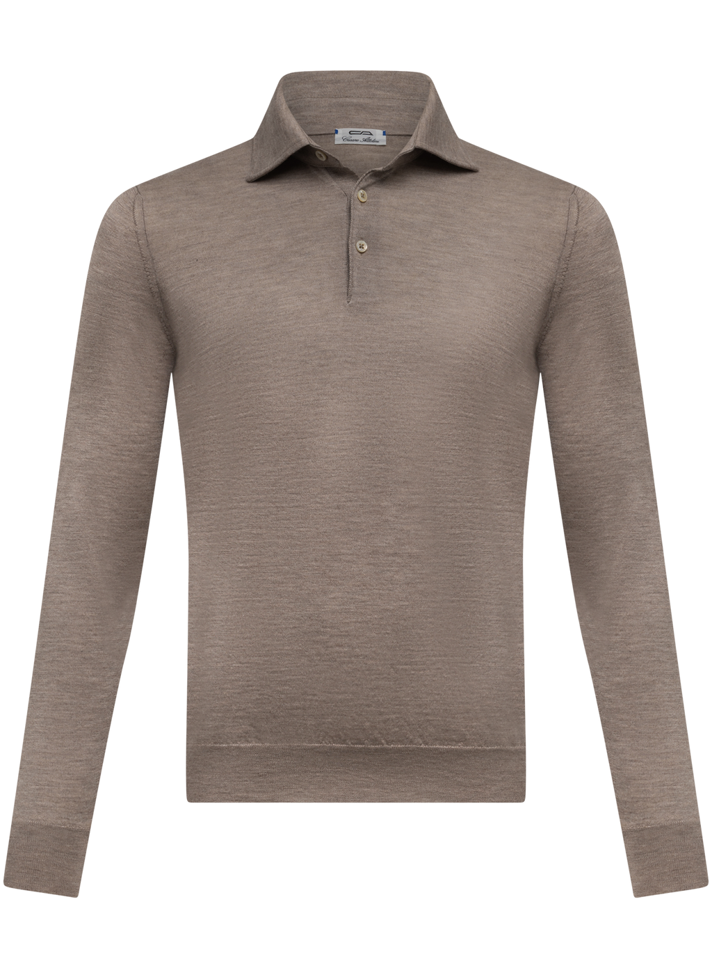 Poloshirt van cashmere en zijde | TAUPE