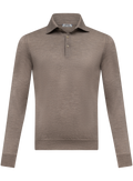Poloshirt van cashmere en zijde | TAUPE