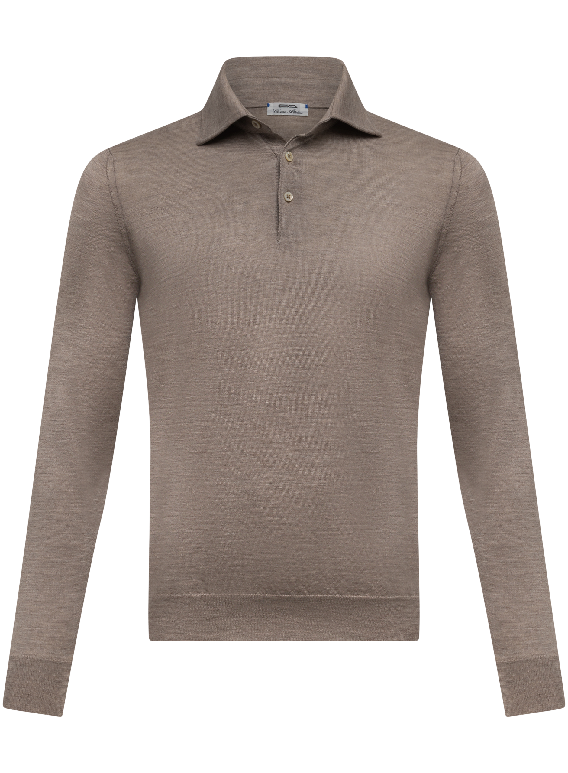 Poloshirt van cashmere en zijde | TAUPE
