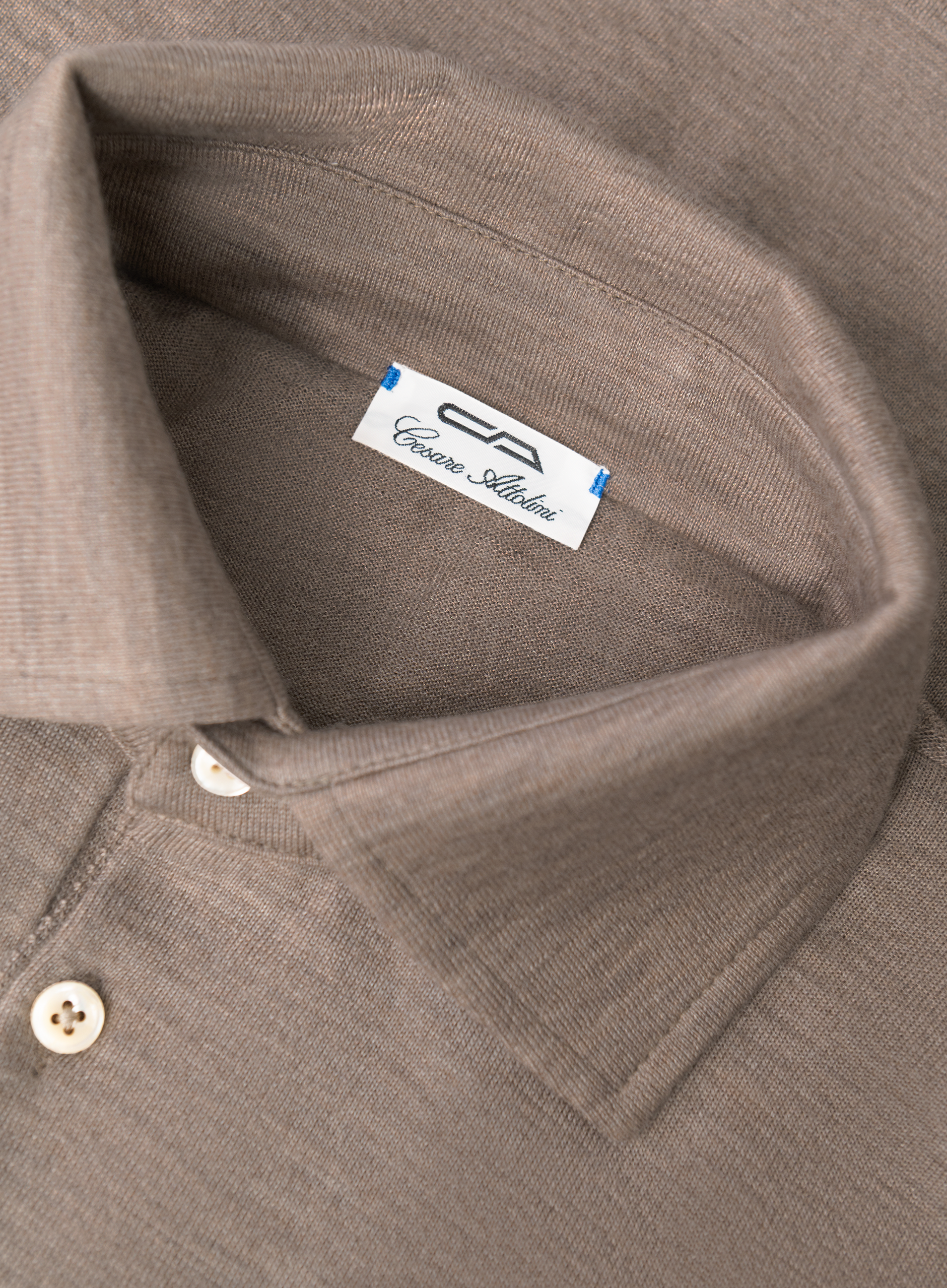 Poloshirt van cashmere en zijde | FULL_WIDTH | TAUPE