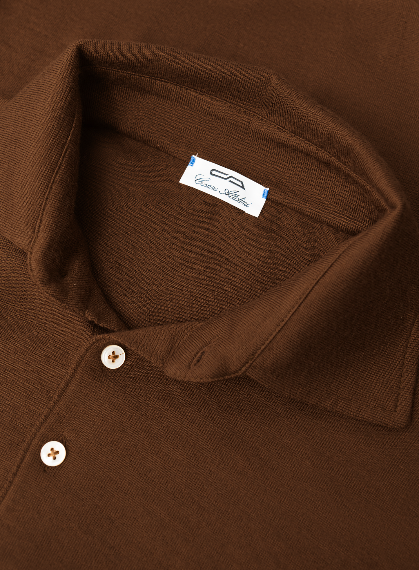 Cashmere-zijde polo | Bruin