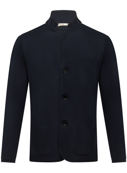 Overshirt van katoen en cashmere | BLUE NAVY
