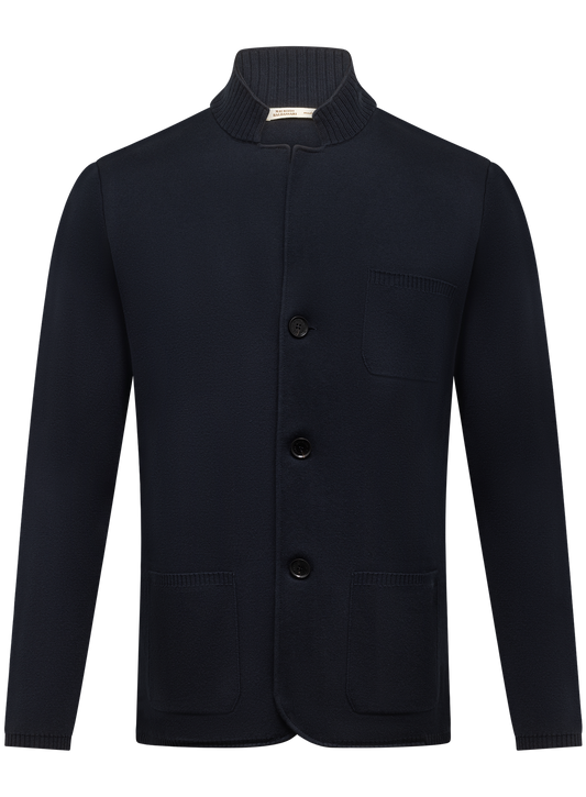Overshirt van katoen en cashmere | BLUE NAVY