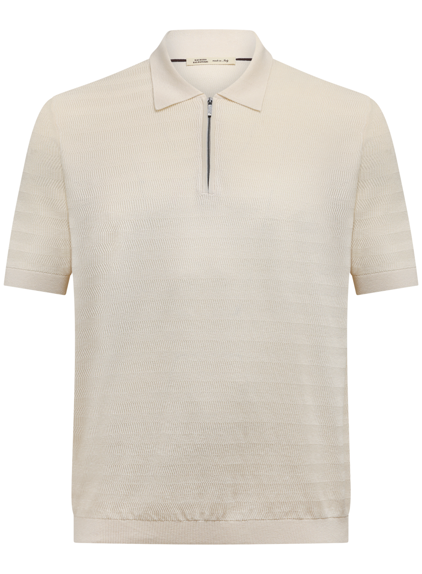 Polo van zijde en katoen | Wit