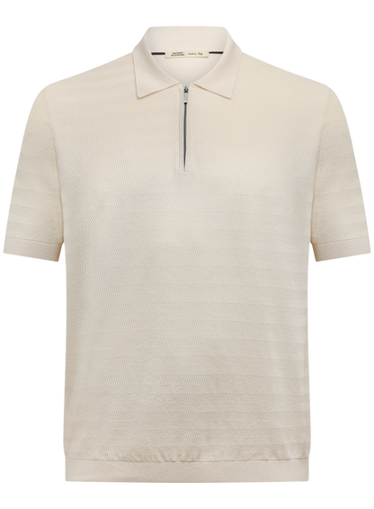 Polo van zijde en katoen | Wit