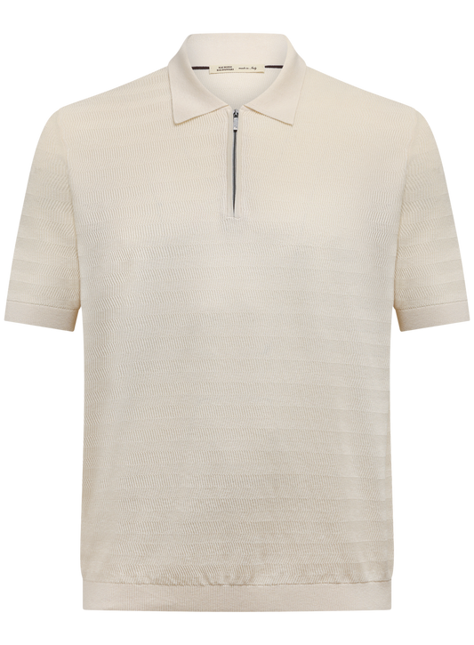 Polo van zijde en katoen | Wit