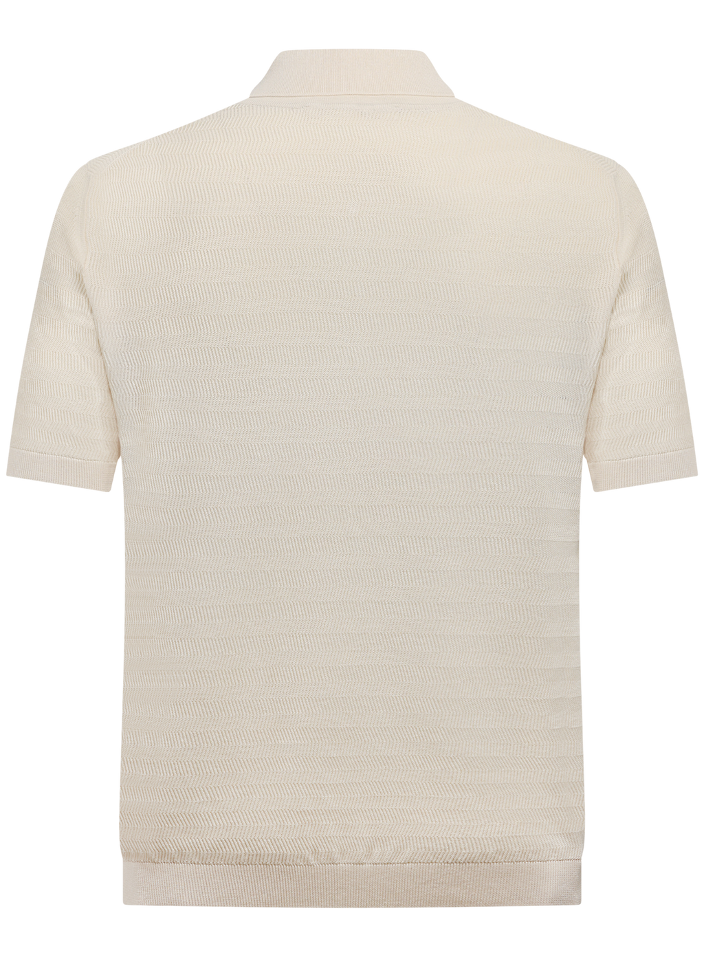 Half-zip polo van zijde en katoen | Wit