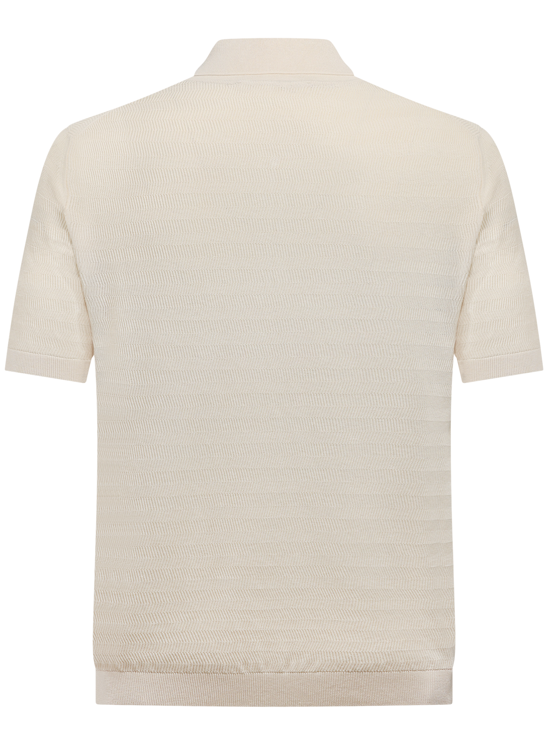 Half-zip polo van zijde en katoen | Wit