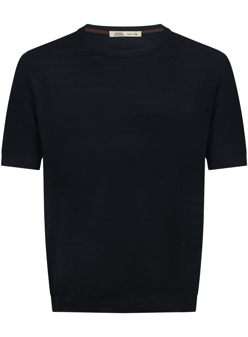 T-shirt van zijde en katoen | BLUE NAVY