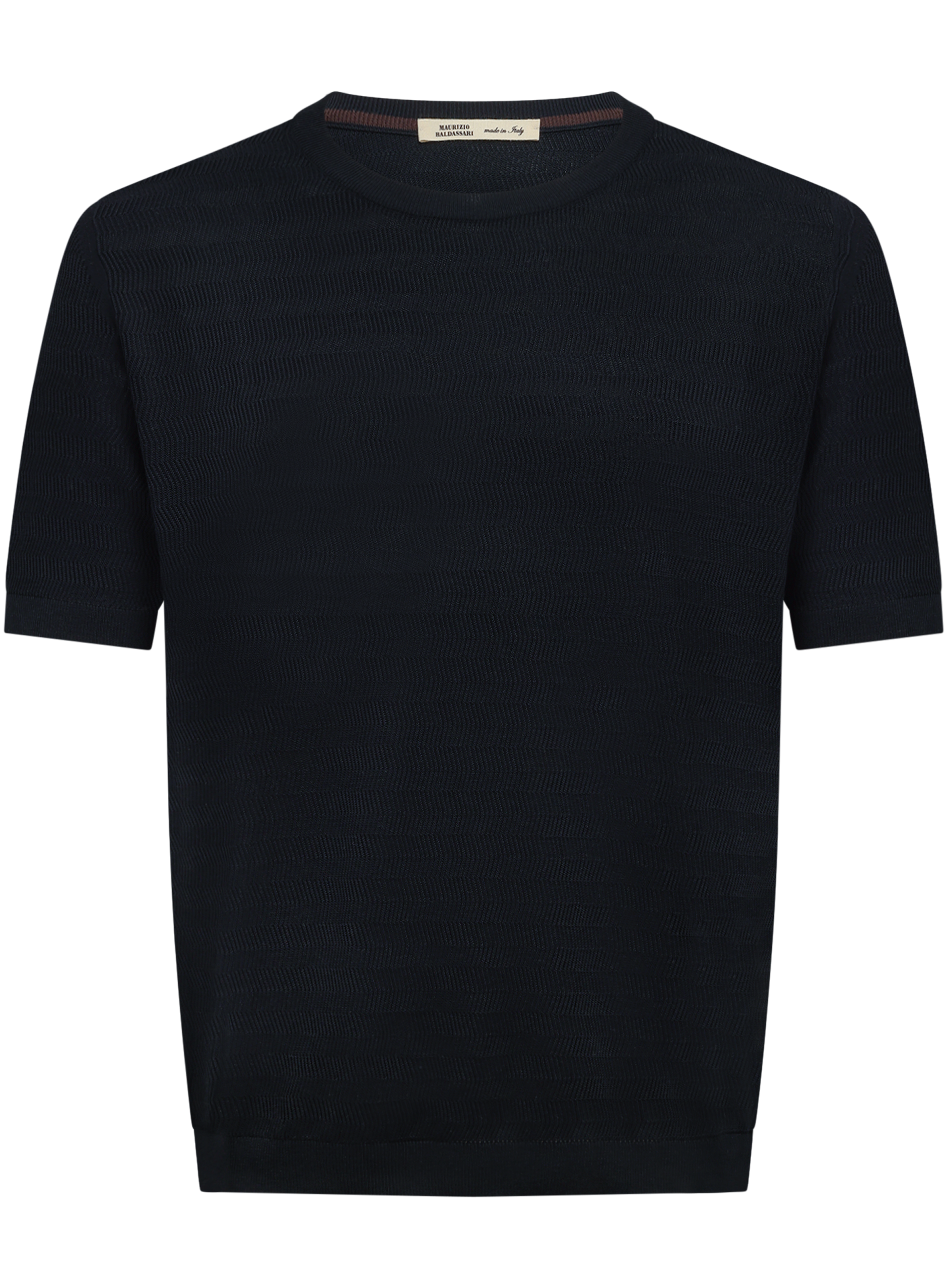 T-shirt van zijde en katoen | BLUE NAVY
