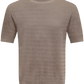 T-shirt van zijde en katoen | Beige