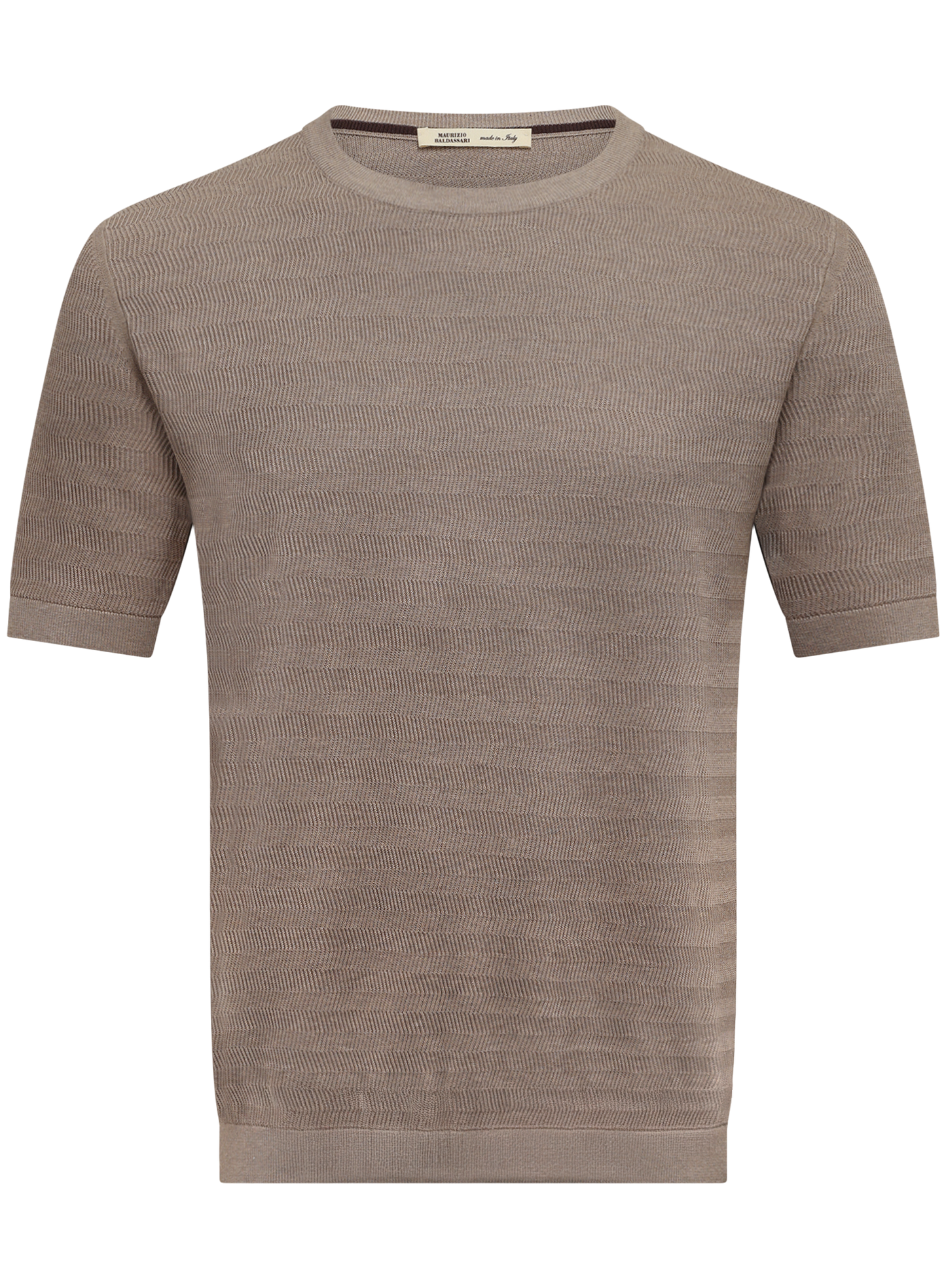 T-shirt van zijde en katoen | Beige