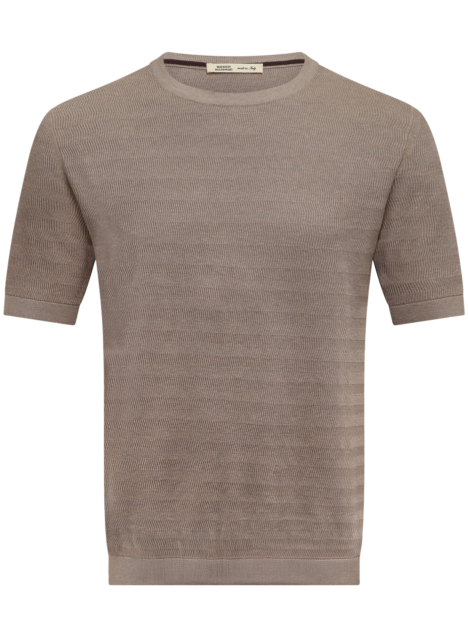 T-shirt van zijde en katoen | Beige