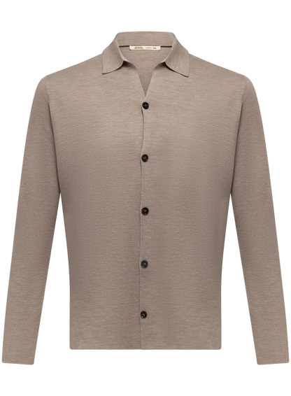 Overshirt van scheerwol | FULL_WIDTH | TAUPE